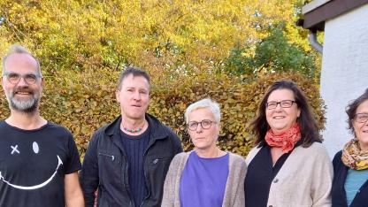 Mitglieder des Landesvorstands in der Wahlzeit 2023-2025: Martí Klatt, Mario Ferranti, Susanne Maul, Patricia Wagner, Barbara Passolt.
