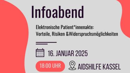 Sharepic mit Infos zur Veranstaltung "Elektronische Patientenakte" in Kassel
